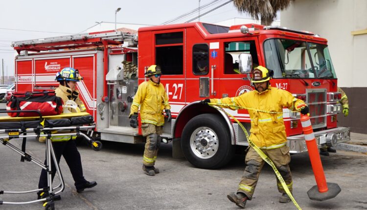 accidente automovilístico, simulacro, Ensenada, bomberos