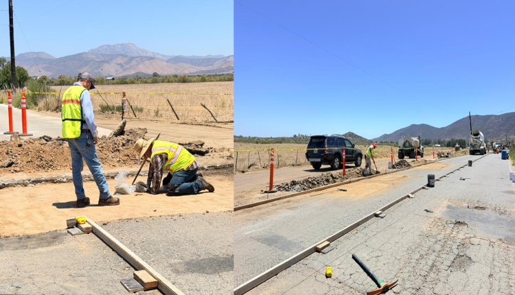Rehabilitación de calles en Valle de Guadalupe